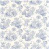 Casadeco|Blue coral and fish wallpaper, toile de Jouy design|Sailor & Nautical