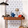 Casadeco|Blue coral and fish wallpaper, toile de Jouy design|Sailor & Nautical
