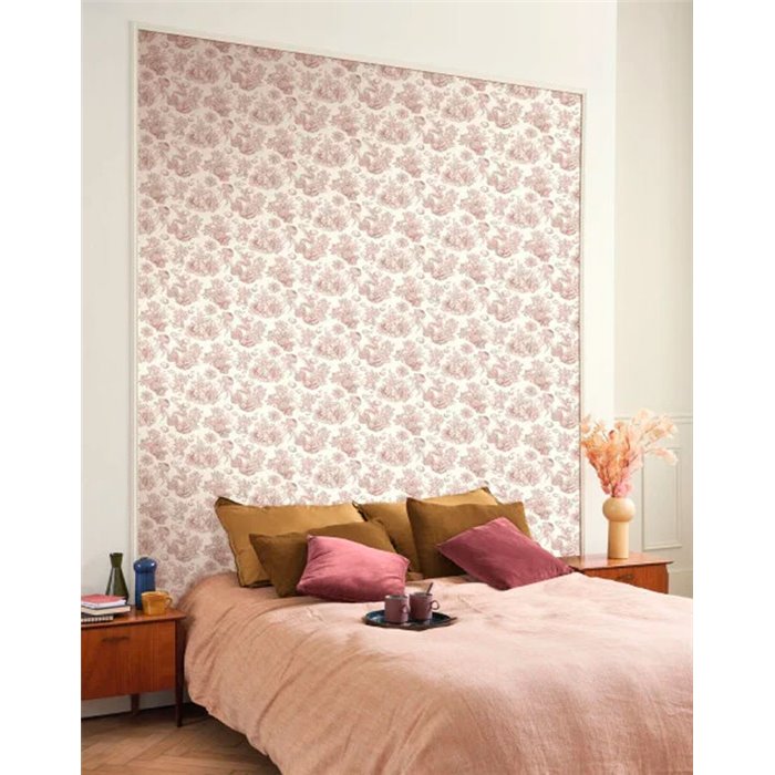 Papel pintado corales y peces rojo con fondo marino - Casadeco Seaside 201478338