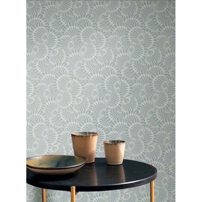 Casadeco|Papier peint coquillages bleu gris parfait pour chambre style bord de mer|Papier Peint