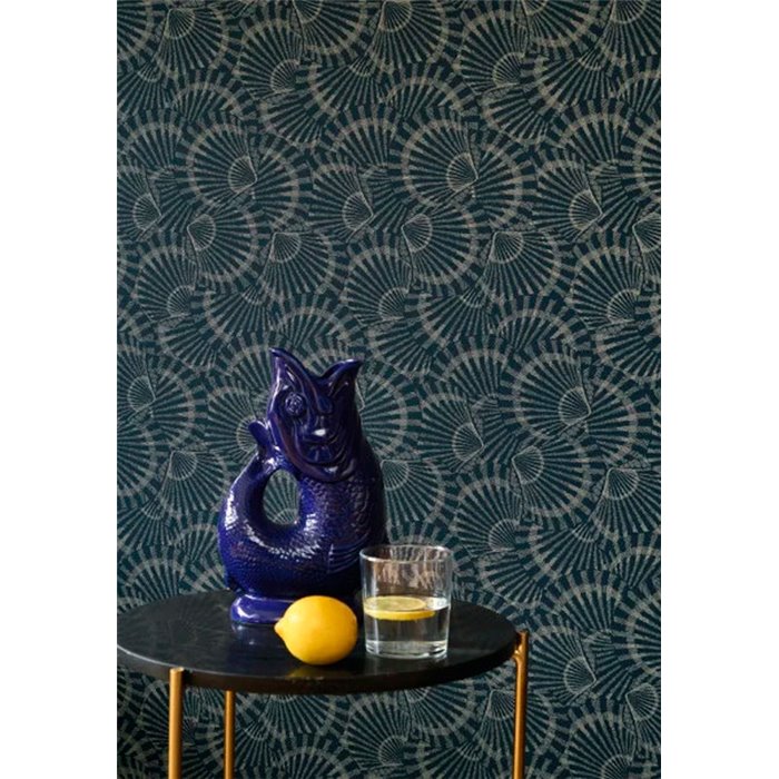 Casadeco|Papier peint coquillages bleu marine|Marin & Nautique