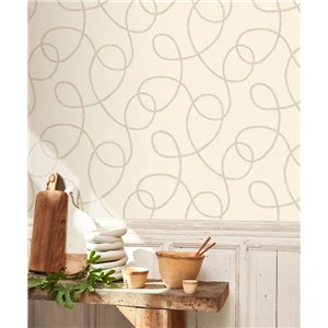 Casadeco|Papier peint style nautique marron avec cordes entrelacées|Marin & Nautique 2