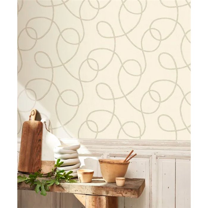 Casadeco|Intertwined rope wallpaper, nautical style|Sailor & Nautical