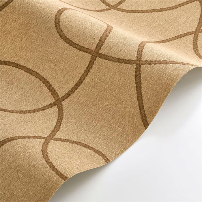 Casadeco|Nautical-style brown wallpaper with intertwined ropes|Sailor & Nautical