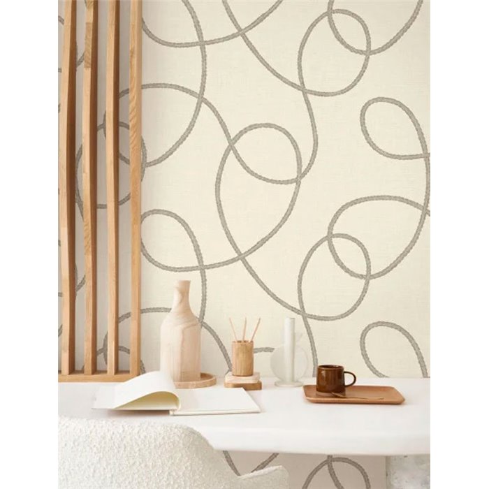 Casadeco|Nautical or maritime wallpaper with sail ropes|Wallpaper