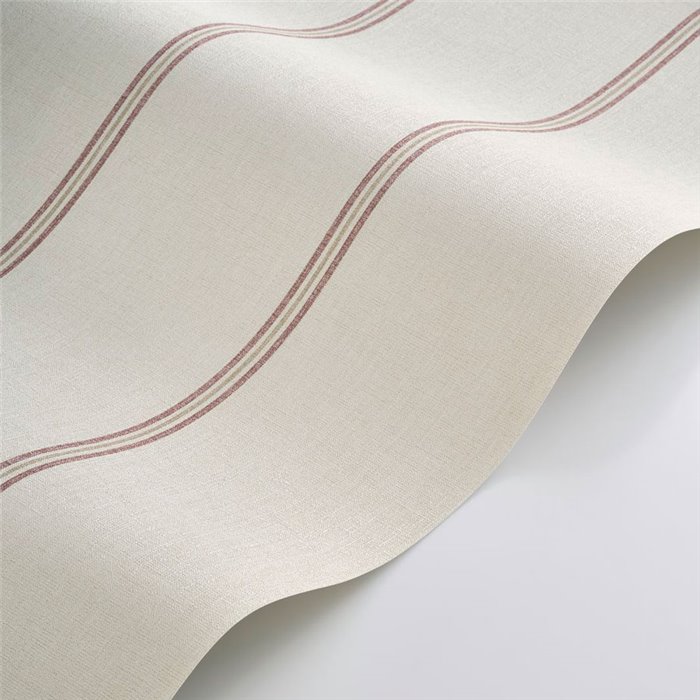 Casadeco|Papel pintado rayas estilo náutico blanco roto y rojo|Marinero & Náutico