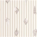 Casadeco|Papier peint enfant rayures et coquillages|Marin & Nautique