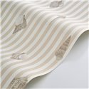 Casadeco|Papier peint enfant rayures et coquillages|Marin & Nautique