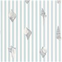 Casadeco|Tapete blaue Streifen mit Muscheln|Seemann & Nautisch