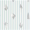 Casadeco|Tapete blaue Streifen mit Muscheln|Seemann & Nautisch