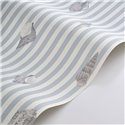 Casadeco|Tapete blaue Streifen mit Muscheln|Seemann & Nautisch