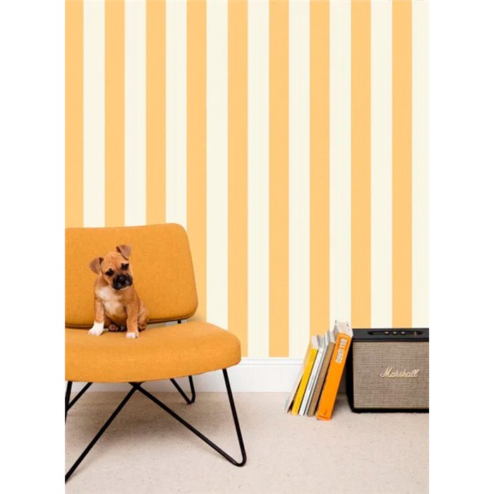 Caselio|Vertical yellow striped wallpaper|Stripes