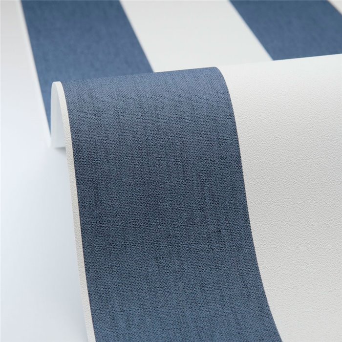 Caselio|Papier peint rayures verticales bleu et blanc|Rayures