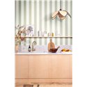 Caselio|Aqua green striped wallpaper ideal for kitchens|Stripes