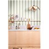 Caselio|Aqua green striped wallpaper ideal for kitchens|Stripes