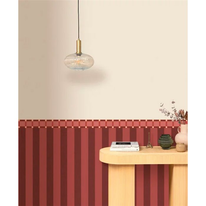 Papel pintado rayas verticales tonos rojos - Caselio Line Up 104048100