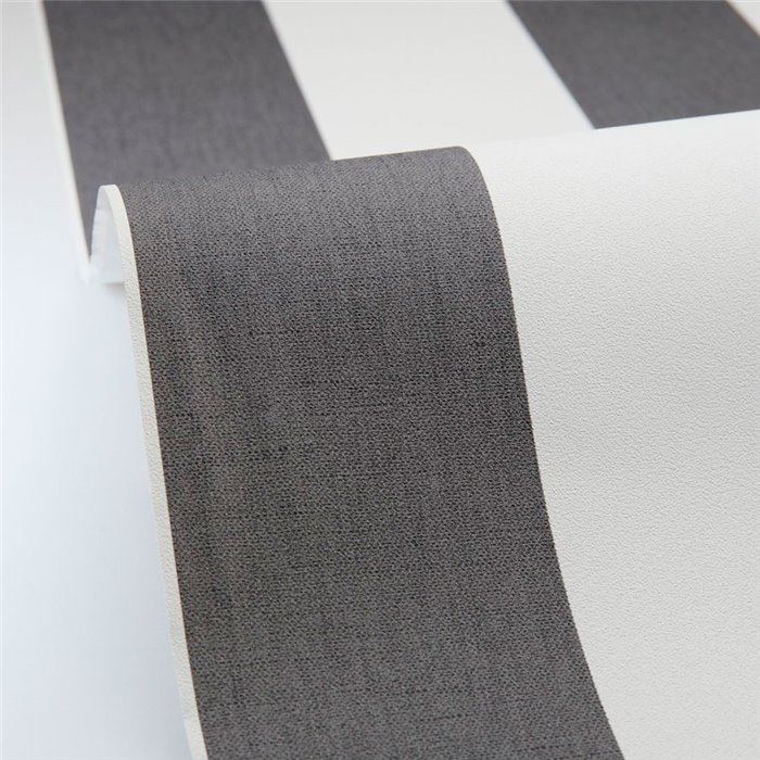 Caselio|Papier peint rayures noires chambre moderne|Rayures