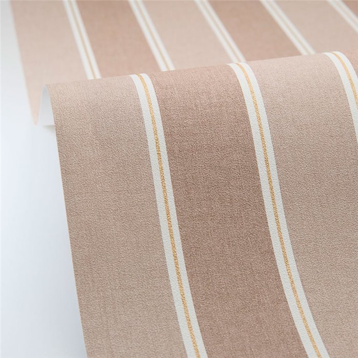 Caselio|Elegant brown and gold striped wallpaper|Stripes