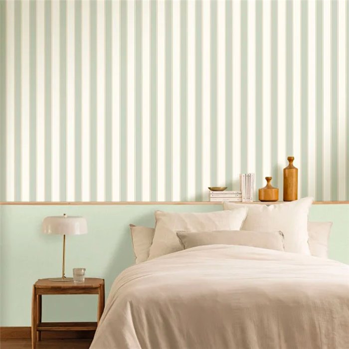 Caselio|Papier peint rayures vertes idéal chambre|Rayures
