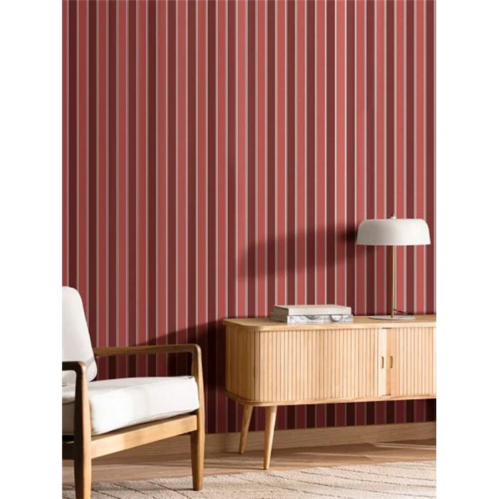 Caselio|Modern red striped wallpaper|Stripes