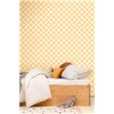 Caselio|Wallpaper with orange checkered retro board design|Checkered