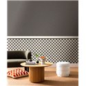 Caselio|Papier peint damier noir et blanc style échiquier|Carreaux