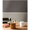 Caselio|Papel pintado tablero ajedrés cuadros blanco y negro|Cuadros