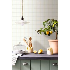 Casadeco|Papier peint à carreaux anglais verts avec bel effet textile|Carreaux 2