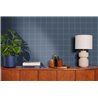 Caselio|Blaue Tartan-Karo-Tapete mit Textileffekt|Karos