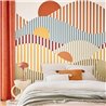 Caselio|Mural pared paisaje abstracto de rayas multicolor|Murales de Pared