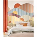 Caselio|Wall mural abstract striped multicolor landscape|Wallmurals