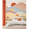 Caselio|Mural pared paisaje abstracto de rayas multicolor|Murales de Pared