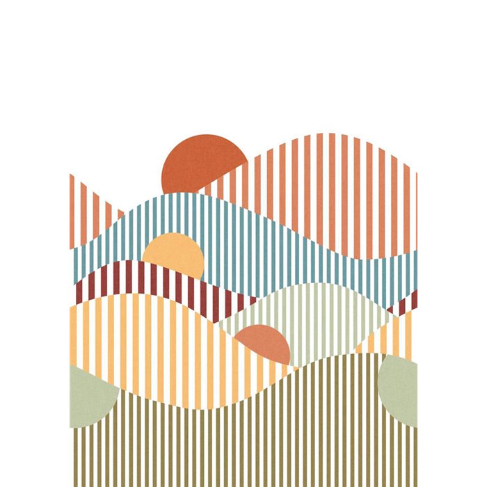 Caselio|Papier peint panoramique paysage abstrait rayures multicolores|Panoramiques