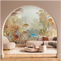 Casadeco|Mural pared mundo submarino corales y peces|Murales de Pared