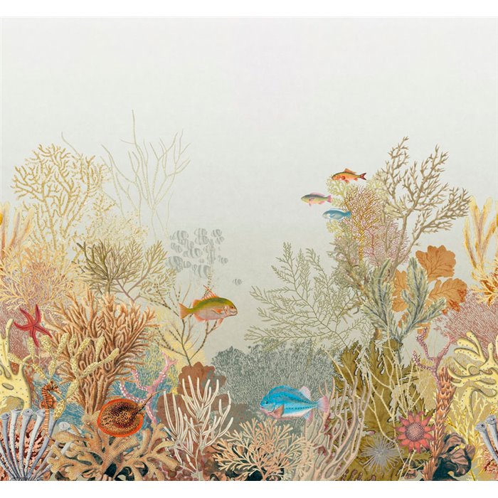 Casadeco|Mural pared mundo submarino corales y peces|Murales de Pared