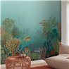 Casadeco|Papier peint panoramique fond marin poissons coraux turquoise|Panoramiques