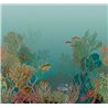 Casadeco|Papier peint panoramique fond marin poissons coraux turquoise|Panoramiques