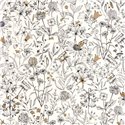 Caselio|Papier peint floral noir et blanc avec une touche poétique|Floral