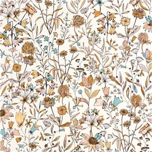 Caselio|Papier peint floral vert à imprimé scandinave|Papier Peint