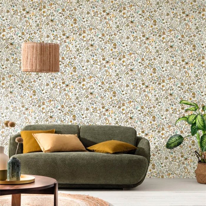 Caselio|Papier peint floral multicolore d’un jardin pittoresque|Floral