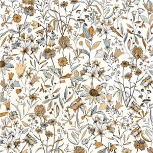 Caselio|Green floral wallpaper with Scandinavian print|Wallpaper