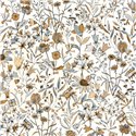 Caselio|Papier peint floral avec fond blanc|Papier Peint