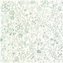 Caselio|Green floral wallpaper with Scandinavian print|Wallpaper