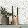 Caselio|Papier peint floral vert à imprimé scandinave|Papier Peint