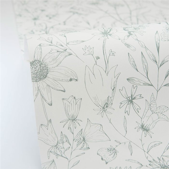 Papel pintado floral verde estampado escandinavo - Caselio Art of Botany 103000723