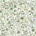 Caselio|Papel pintado escandinavo flores verdes|Floral