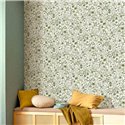 Caselio|Scandinavian wallpaper with green flowers|Floral