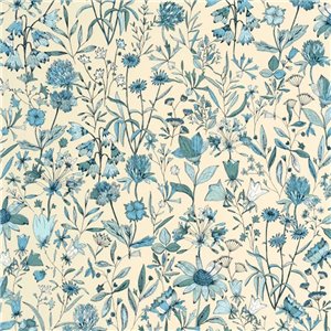 Caselio|Papier peint floral vert à imprimé scandinave|Papier Peint