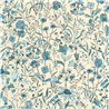 Caselio|Papel pintado botánico flores azul porcelana|Papel Pintado