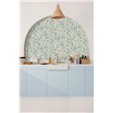Caselio|Papier peint botanique à fleurs bleu porcelaine|Papier Peint